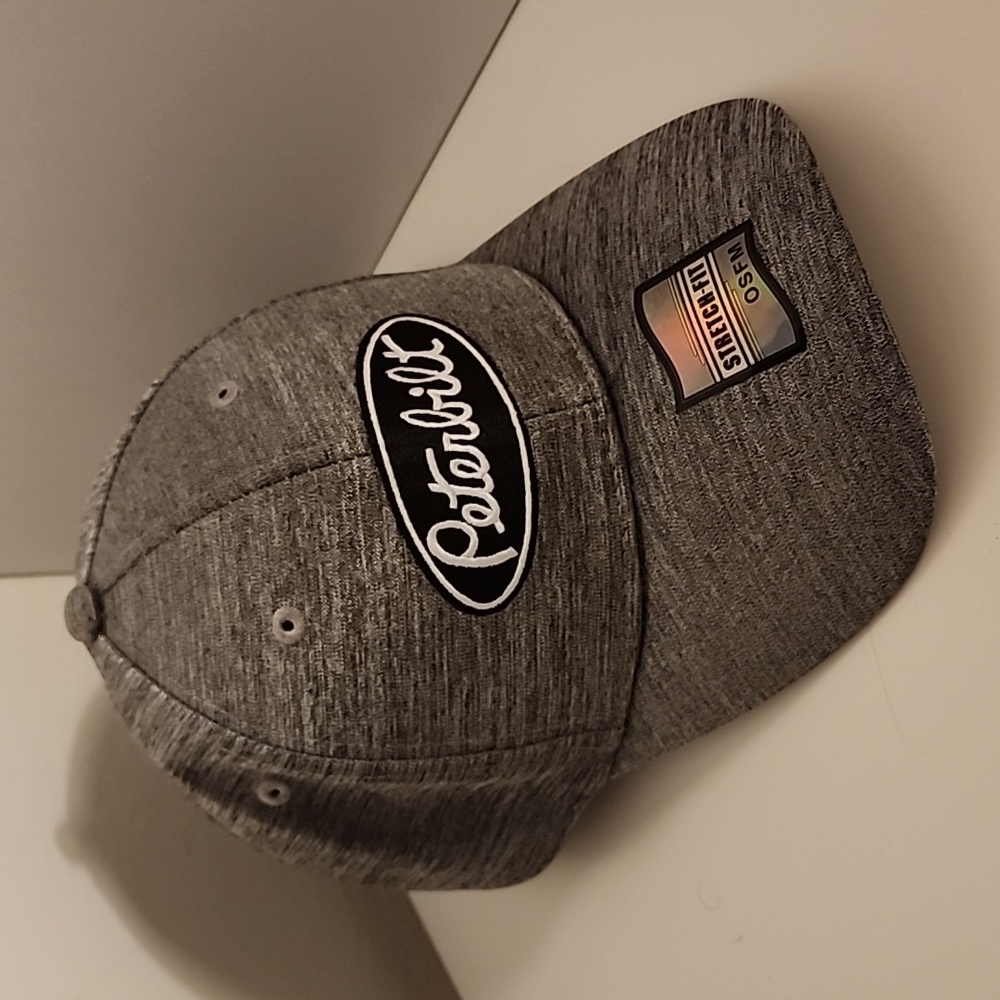 S/M Gray Peterbilt stretch fit cap